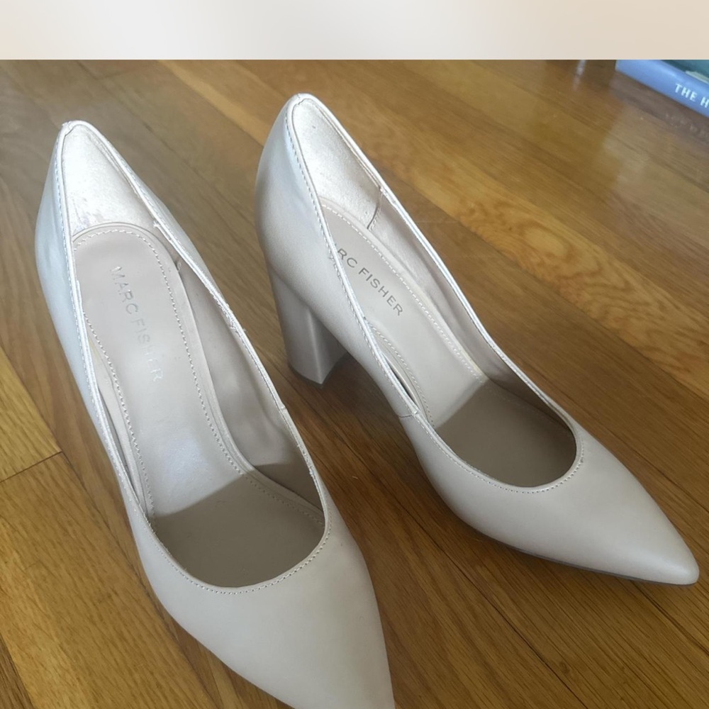 Marc Fisher Nude Block Heels